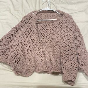 Women's Crochet Sweater - Pink